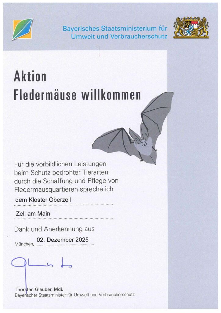 Urkunde Fledermäuse willkommen